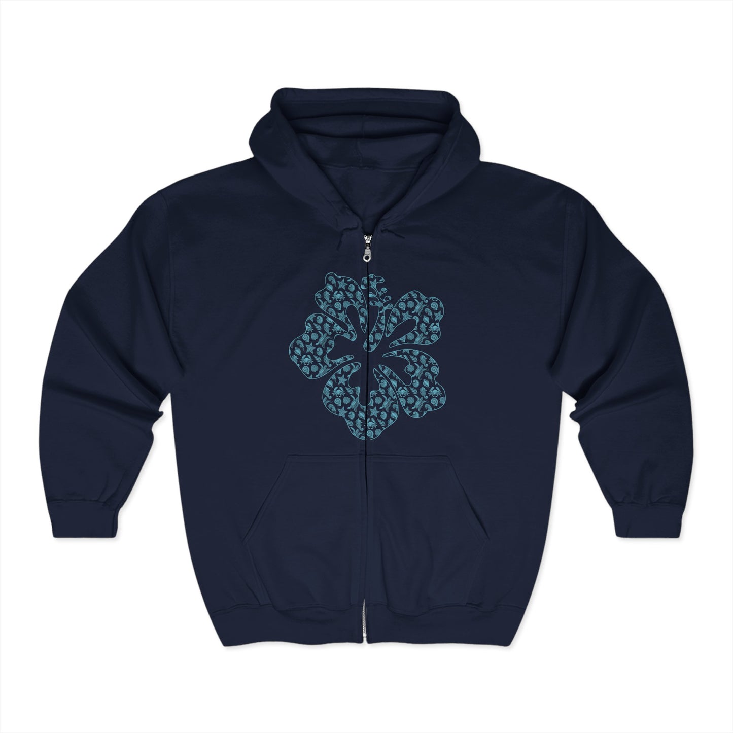 Hibiscus Full Zip Hoodie