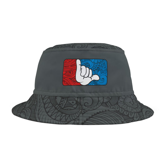 Hang Loose red/blue tribal gray Bucket Hat