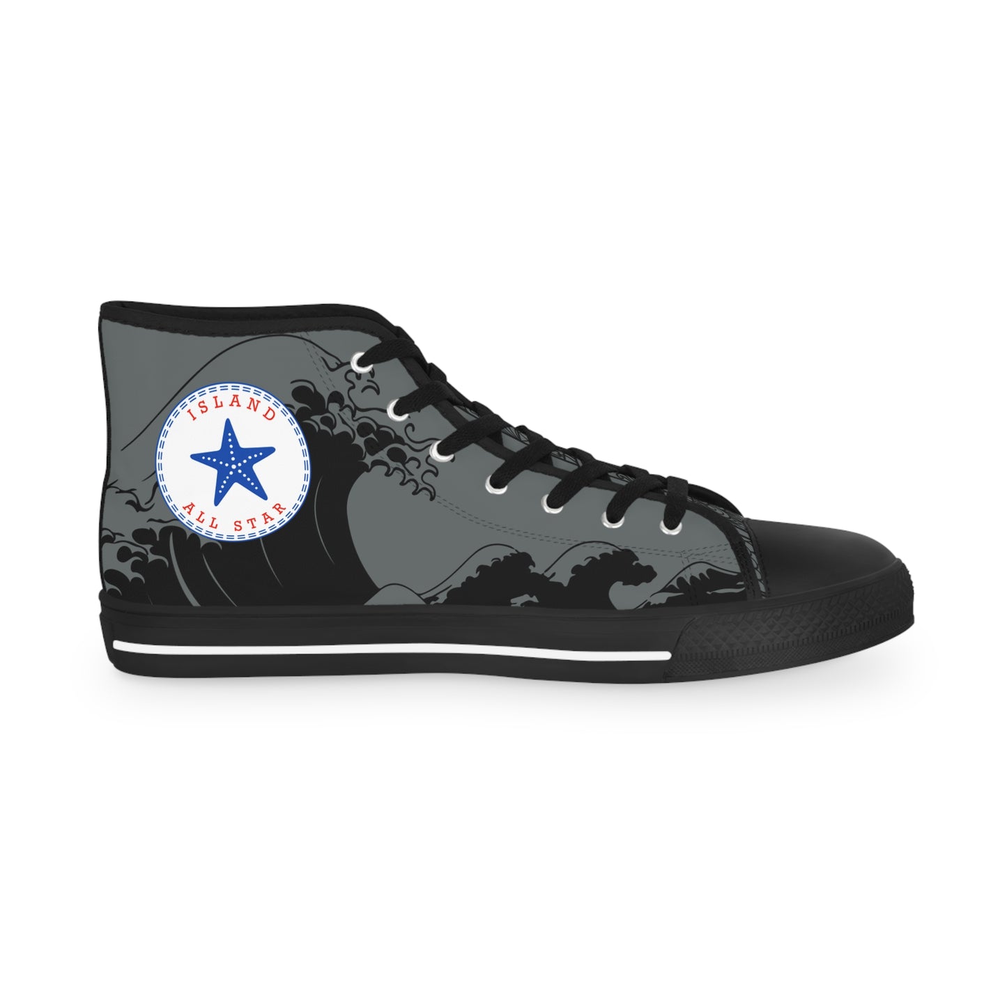 Wave Tattoo High Top Sneakers - Gray Men's