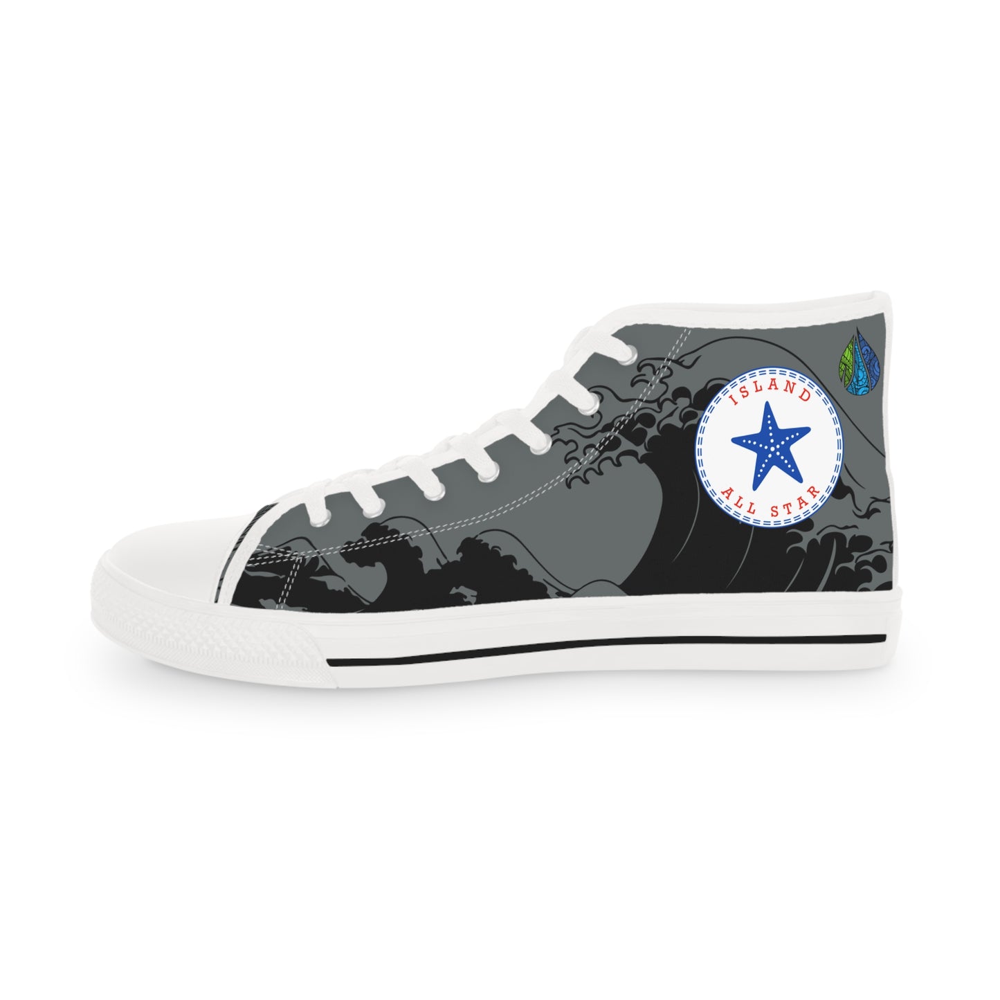 Wave Tattoo High Top Sneakers - Gray Men's