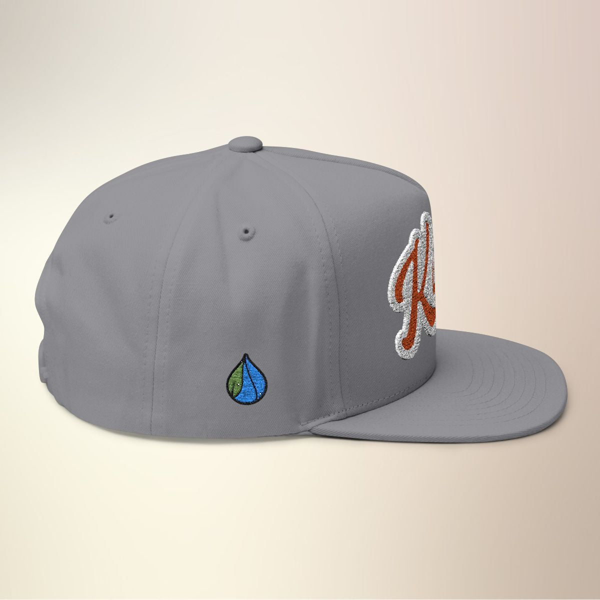 Gray ccap with 'Kahu' and paw print graphic design - Island Drops hat collection | Unisex snapback hat