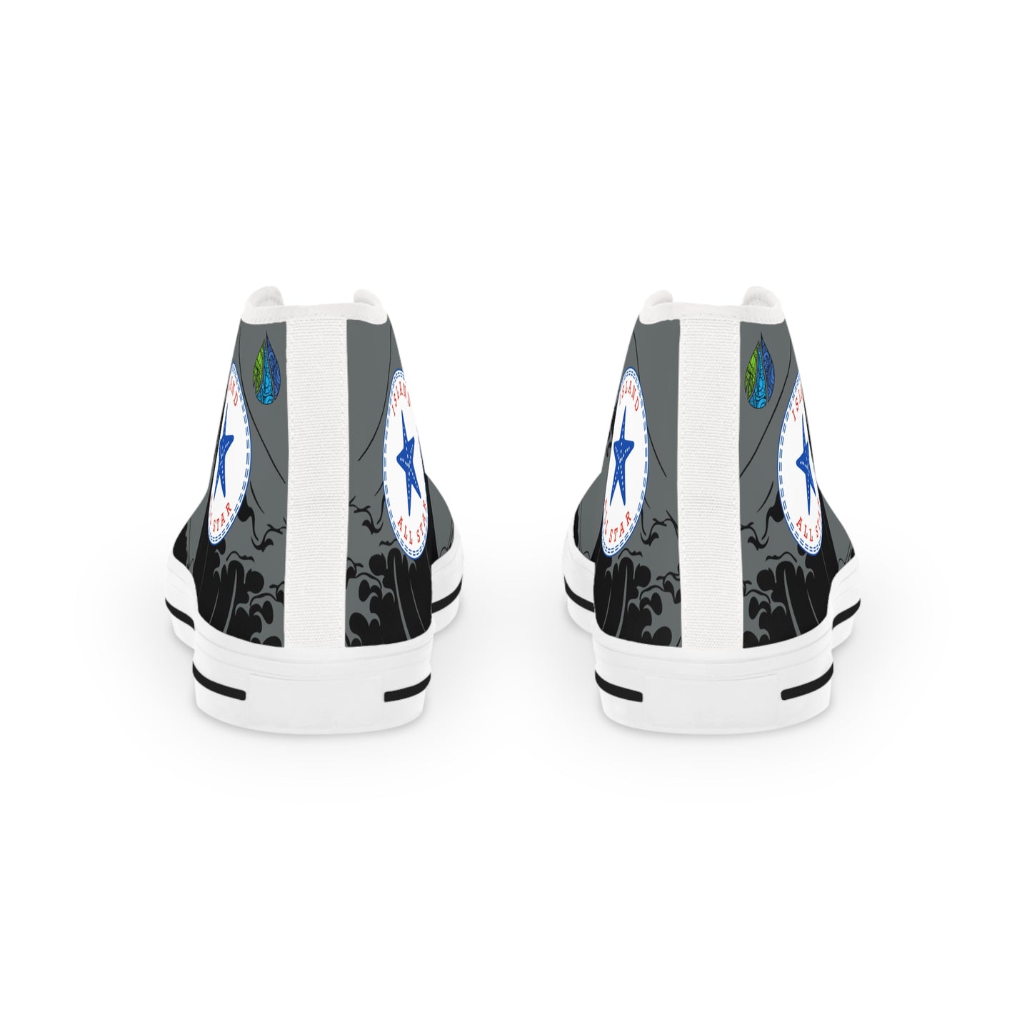 Wave Tattoo High Top Sneakers - Gray Men's
