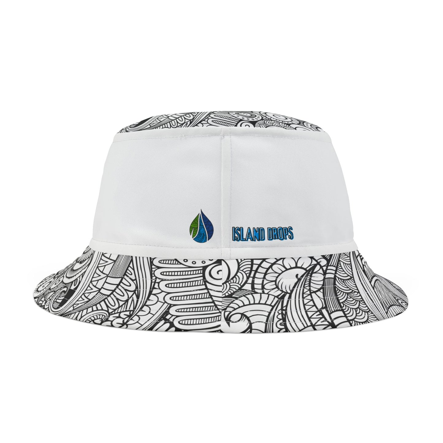 Hibiscus Island Drops tribal white Bucket Hat