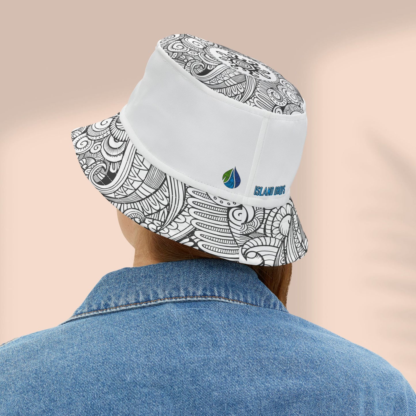 Hibiscus Island Drops tribal white Bucket Hat
