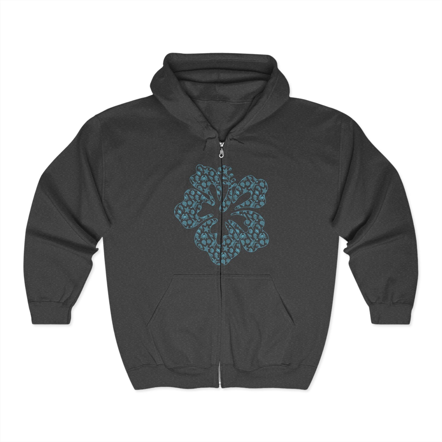 Hibiscus Full Zip Hoodie
