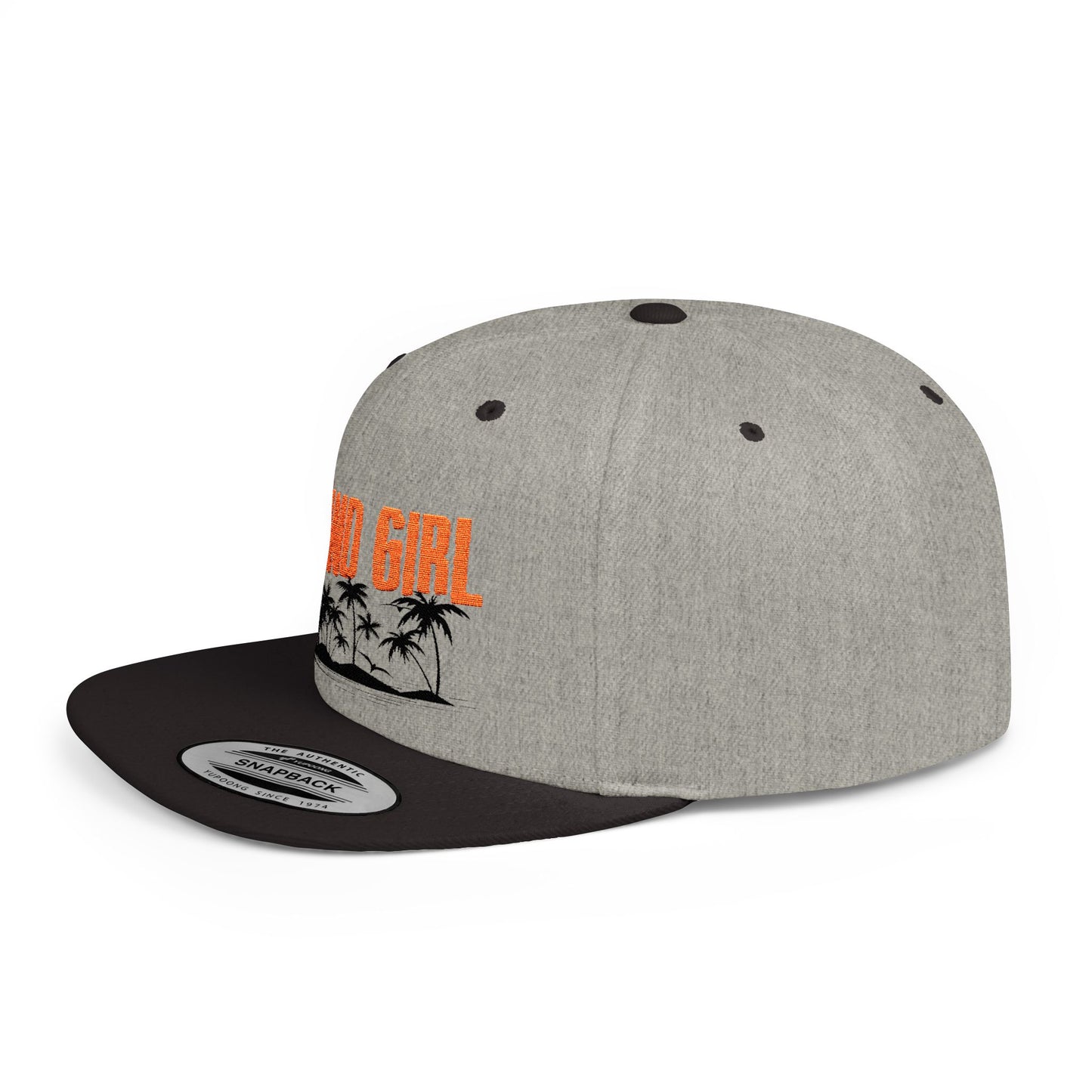 Snapback Cap - Island Girl island outline design