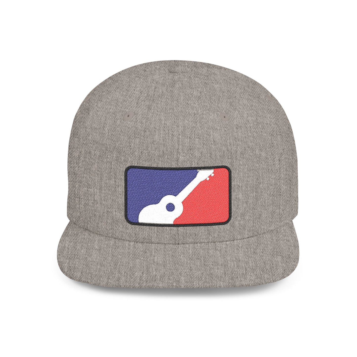 Gray cap with ukulele graphic design - Island Drops hat collection | Unisex snapback cap
