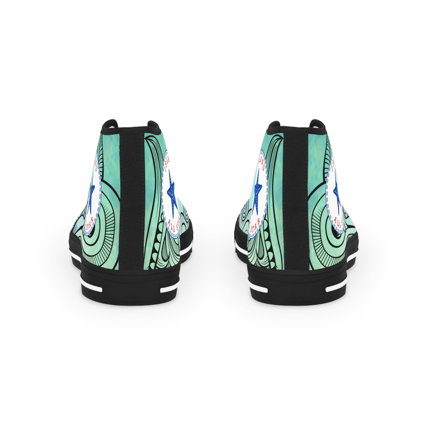 Tribal High Top Sneakers - Men's Watercolor blue/green