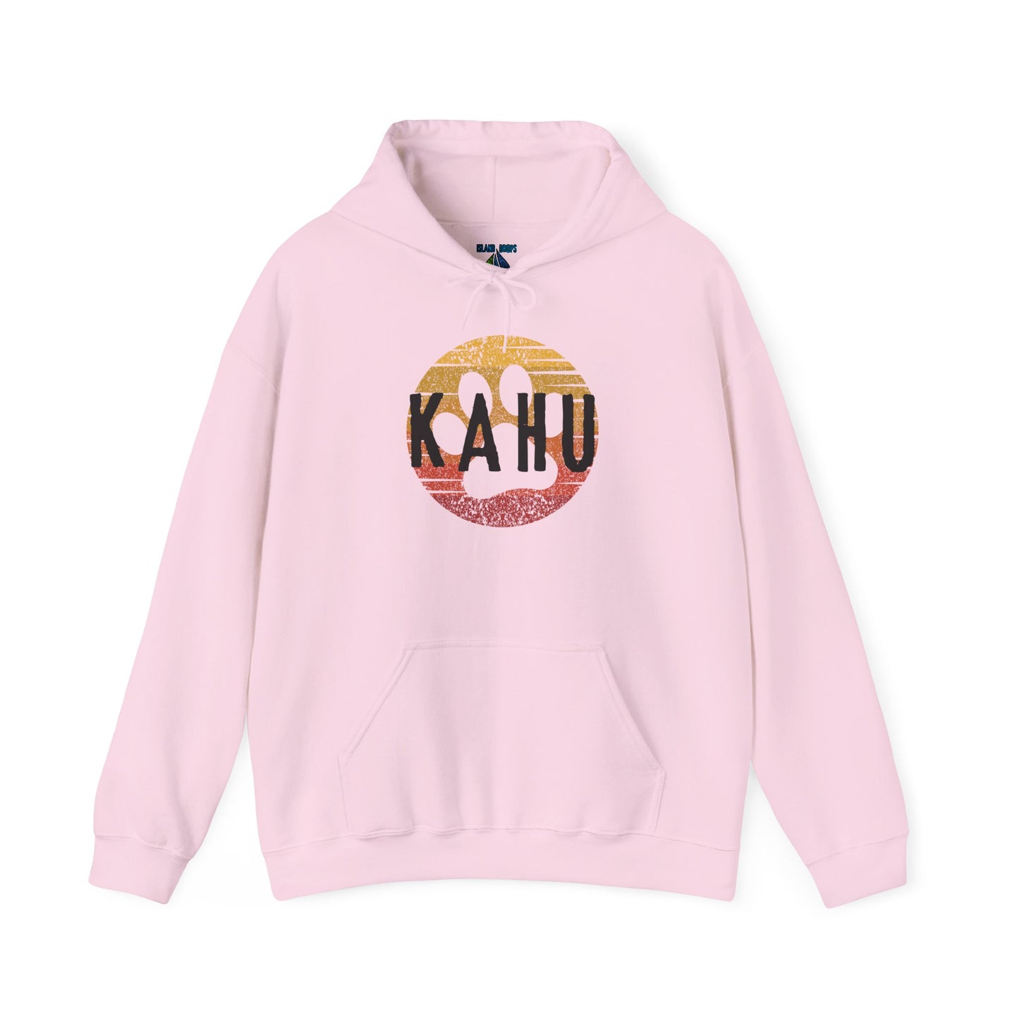 Pink hoodie with 'KAHU' graphic design - Island Drops hoodie collection | Unisex pullover