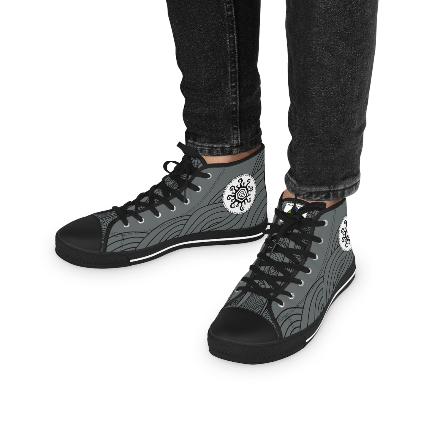 Sun and Wave High Top Sneakers - Men's Dark Gray