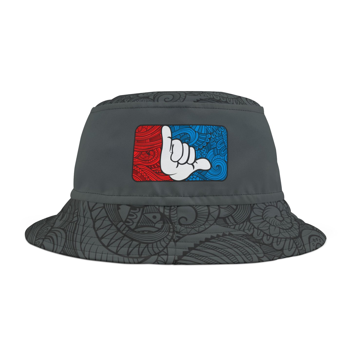 Hang Loose red/blue tribal gray Bucket Hat
