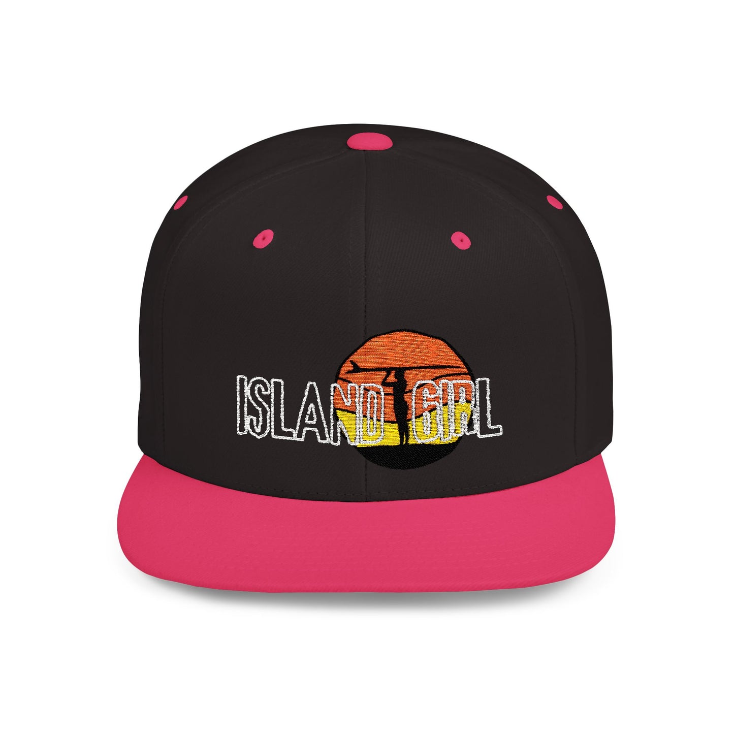 Snapback Cap -Island Girl surfer sunset