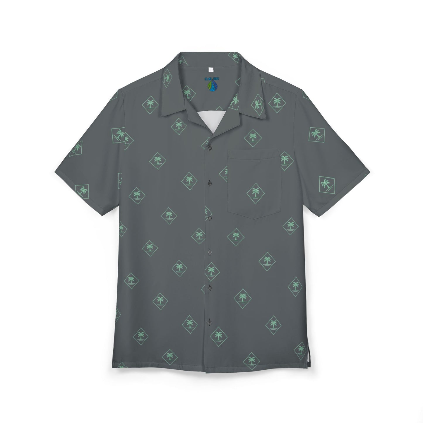 Diamond Palm gray Button-Down Shirt