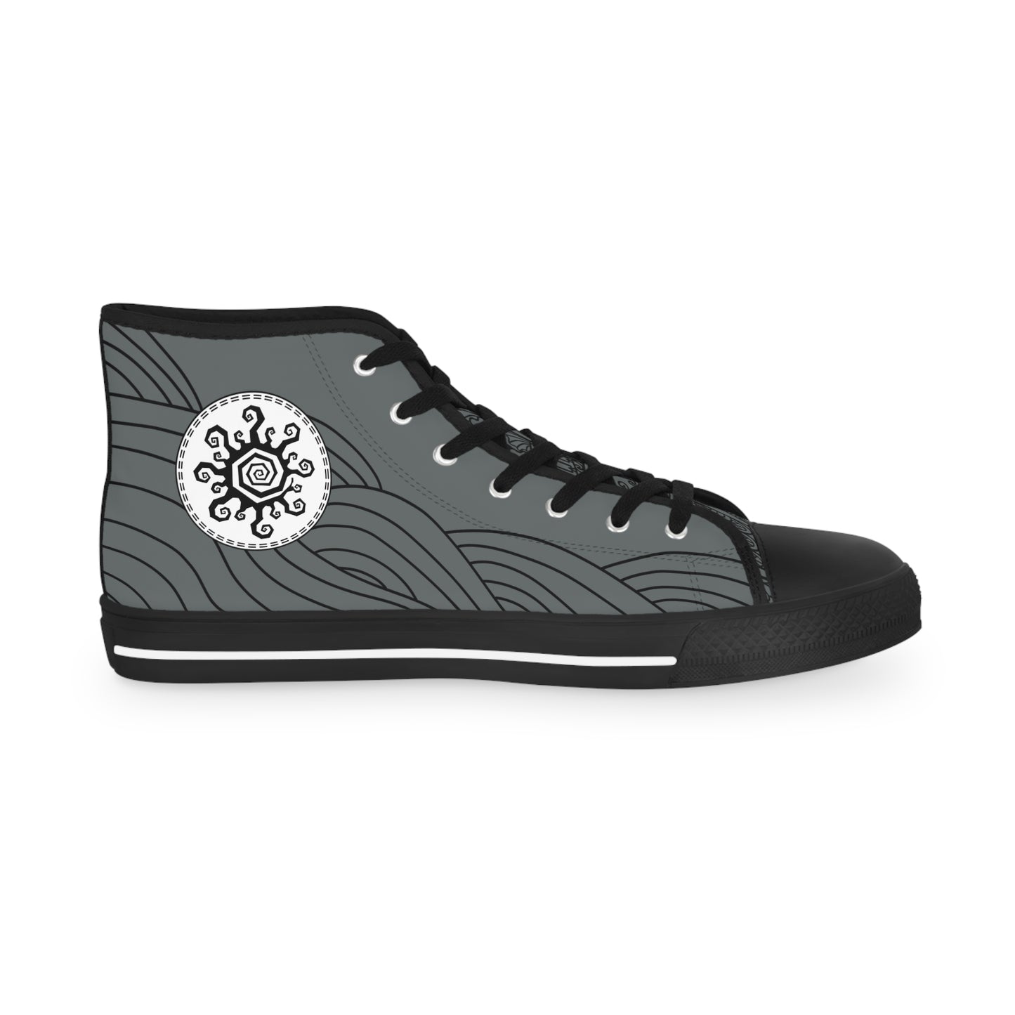 Sun and Wave High Top Sneakers - Men's Dark Gray
