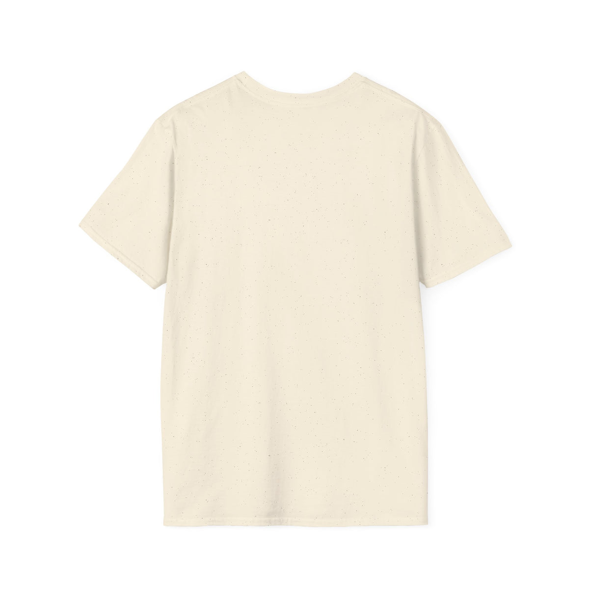 Back view of plain natural unisex T-shirt