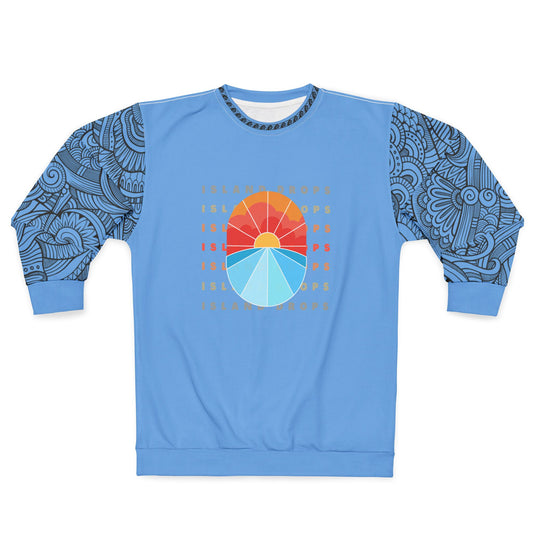 ID sunset text tribal sleeve Unisex Sweatshirt blue