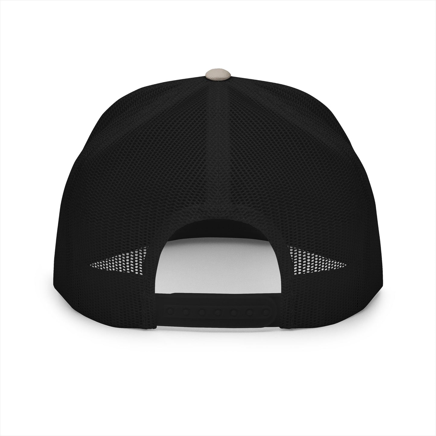 Black mesh cap on a white background