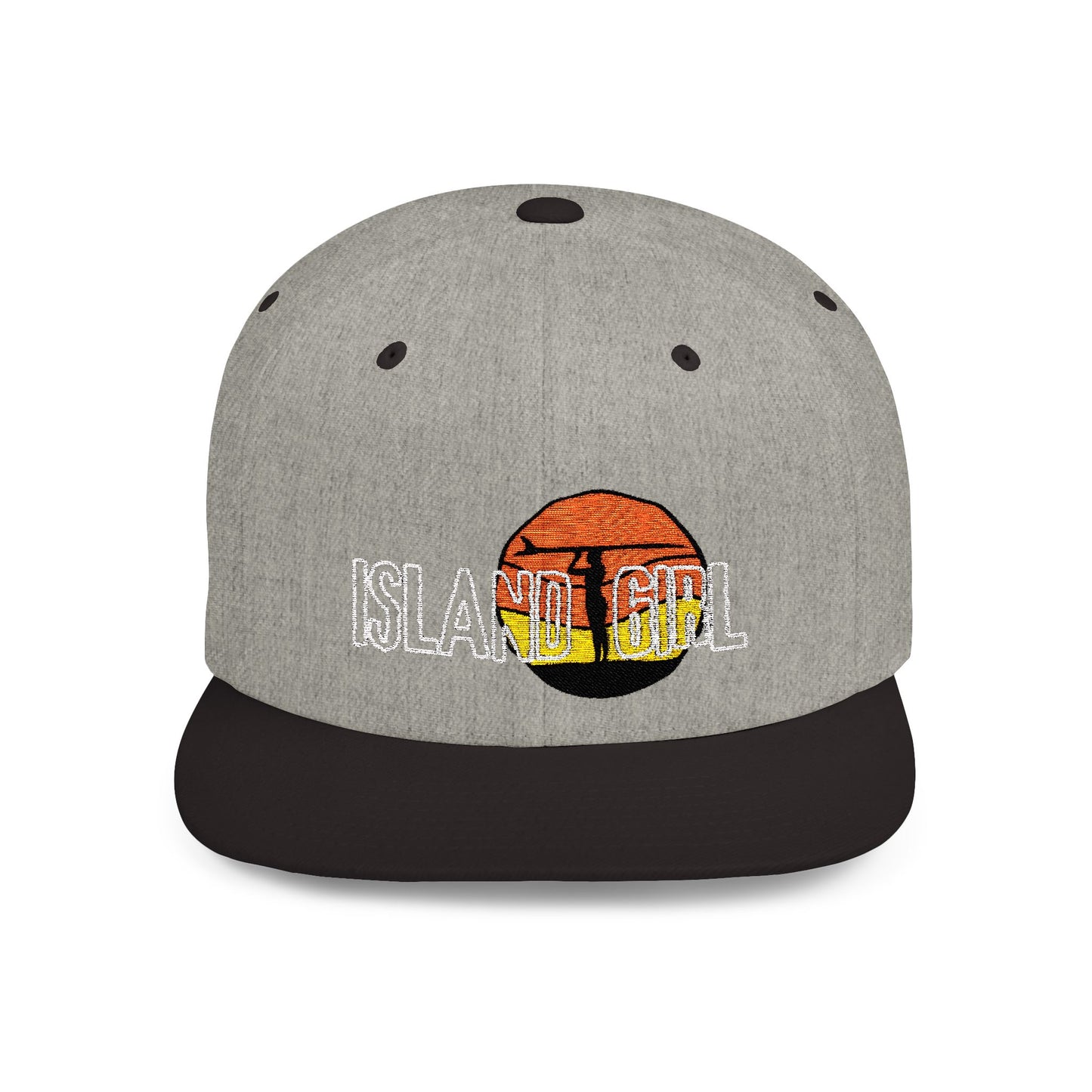 Snapback Cap -Island Girl surfer sunset
