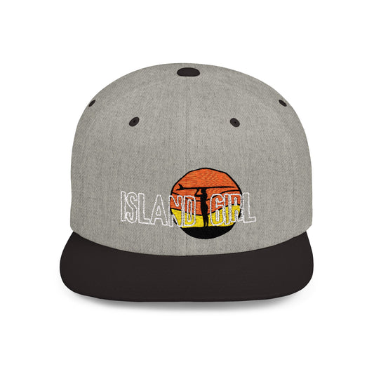 Snapback Cap -Island Girl surfer sunset
