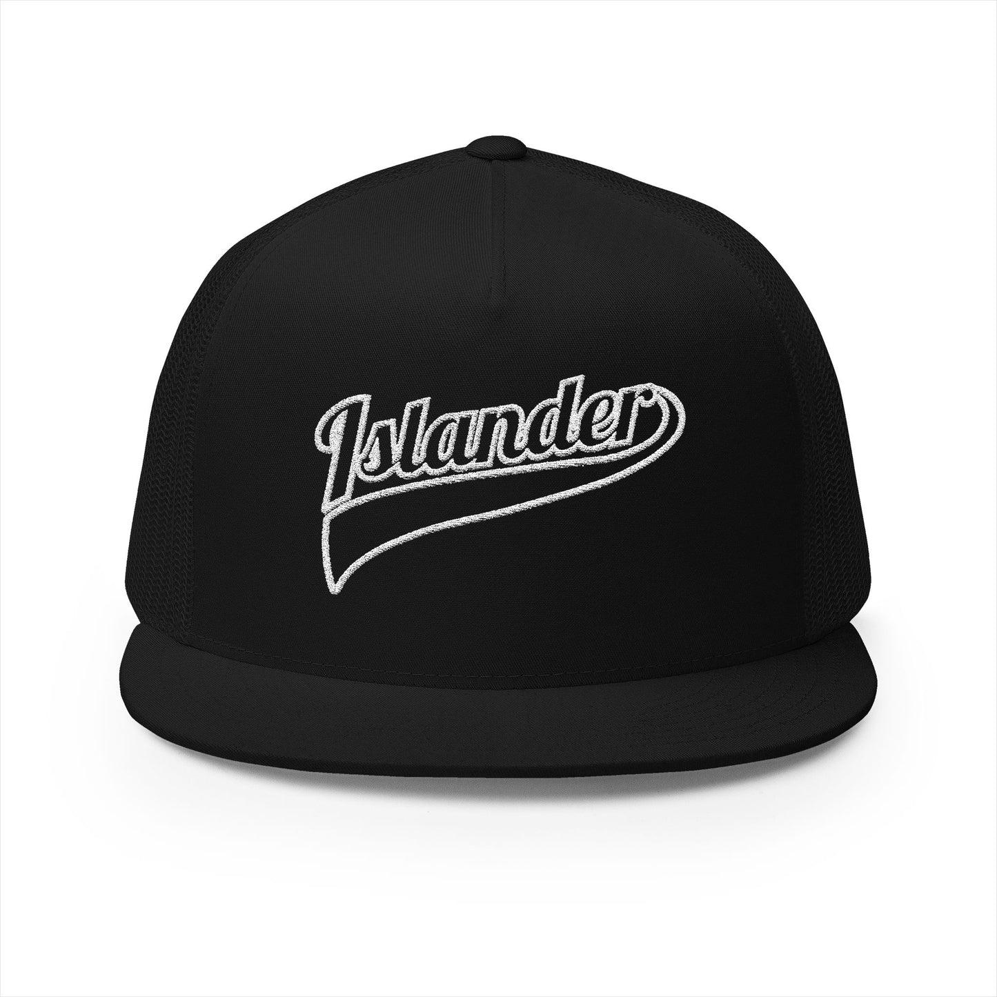 Black cap with 'Islander' logo  - Island Drops hat collection | Unisex trucker hat trucker cap