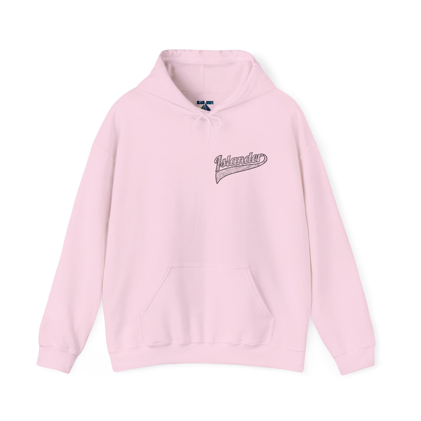 Pink hoodie with "Islander" tribal logo - Island Drops hoodie collection | Unisex pullover