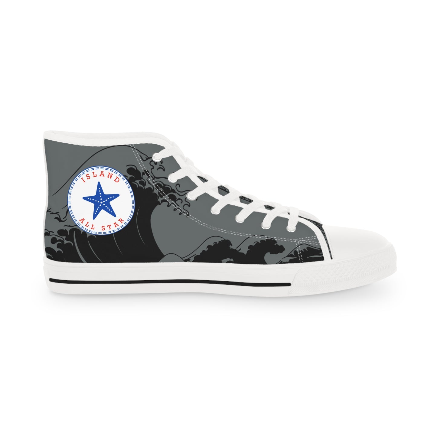 Wave Tattoo High Top Sneakers - Gray Men's