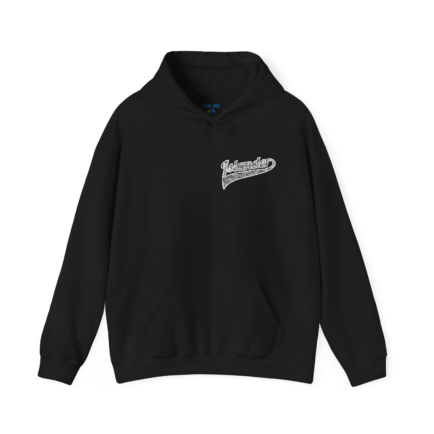 Black hoodie with "Islander" tribal logo - Island Drops hoodie collection | Unisex pullover