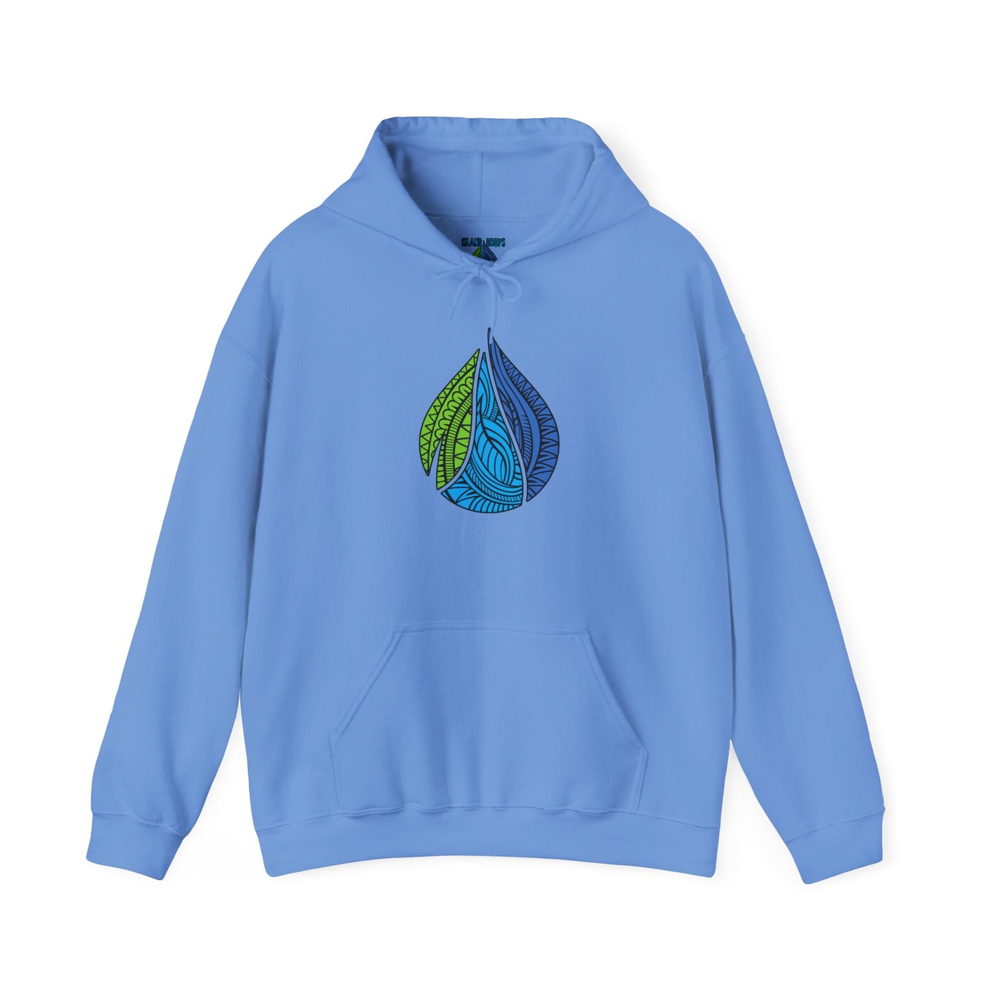 Blue hoodie with 'Island Drops' logo  - Island Drops hoodie collection | Unisex pullover