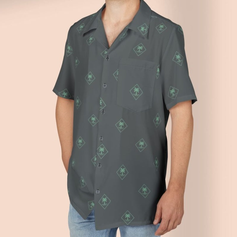 Diamond Palm gray Button-Down Shirt