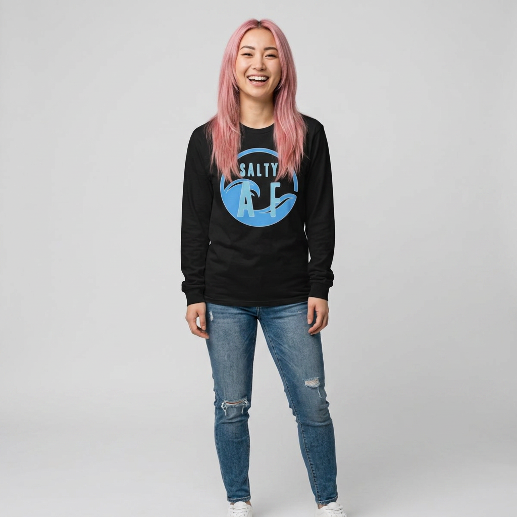 Salty AF Unisex Jersey Long Sleeve Tee - Coastal Vibes for Beach Lovers