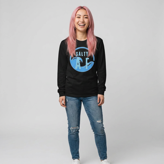 Salty AF Unisex Jersey Long Sleeve Tee - Coastal Vibes for Beach Lovers