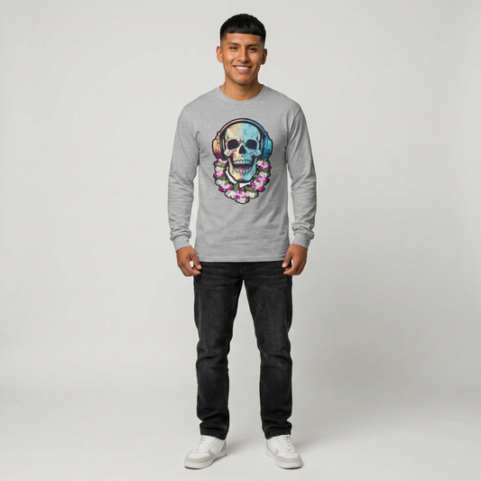 Skull DJ  Long Sleeve Tee