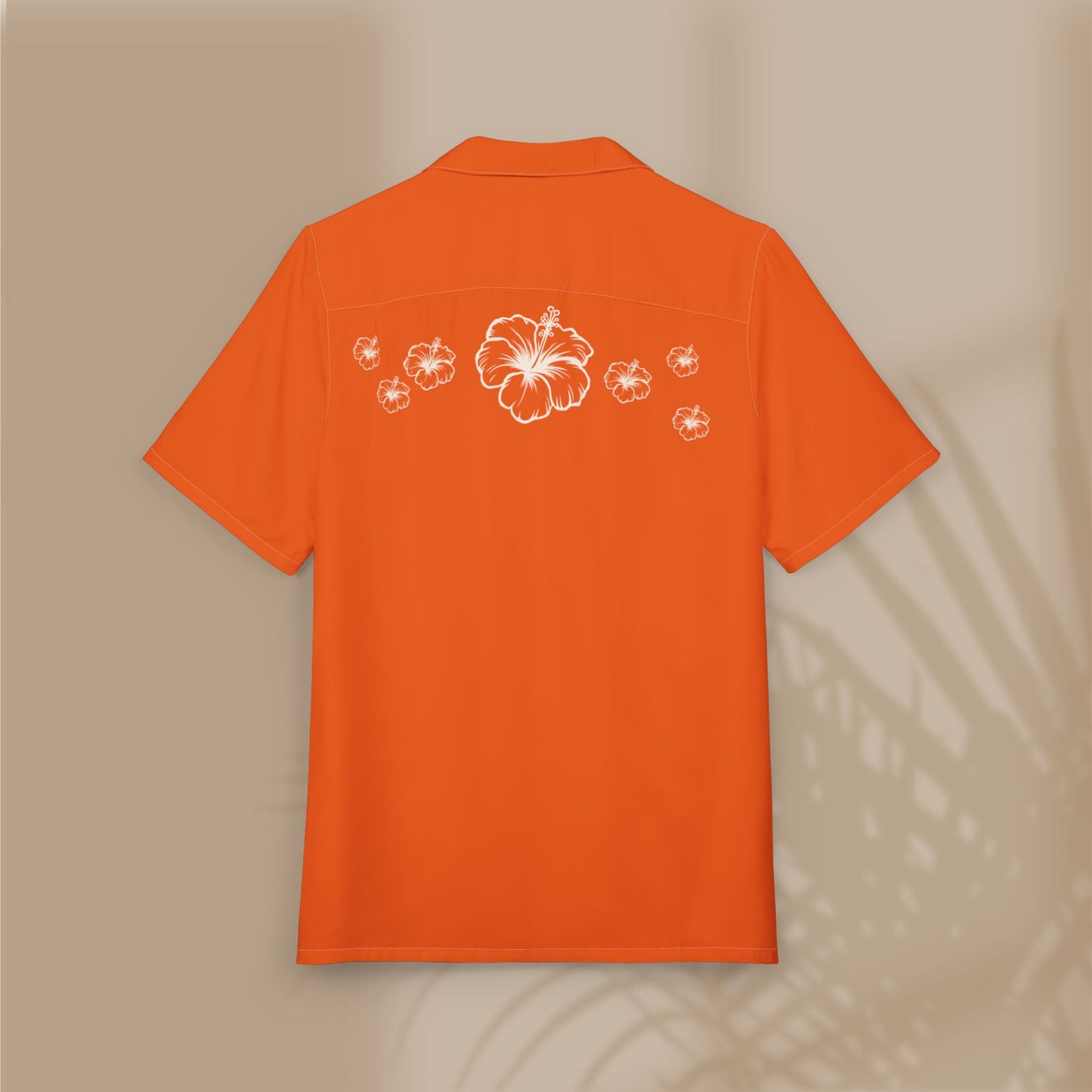 Hibiscus Orange Button-Down Shirt