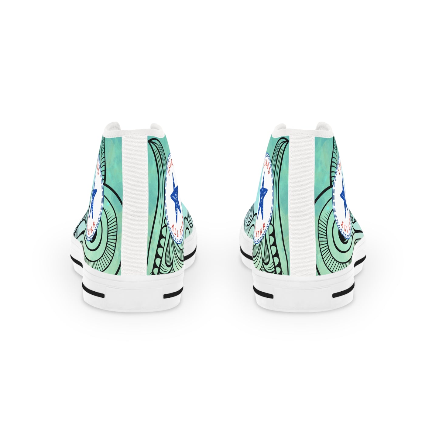 Tribal High Top Sneakers - Men's Watercolor blue/green