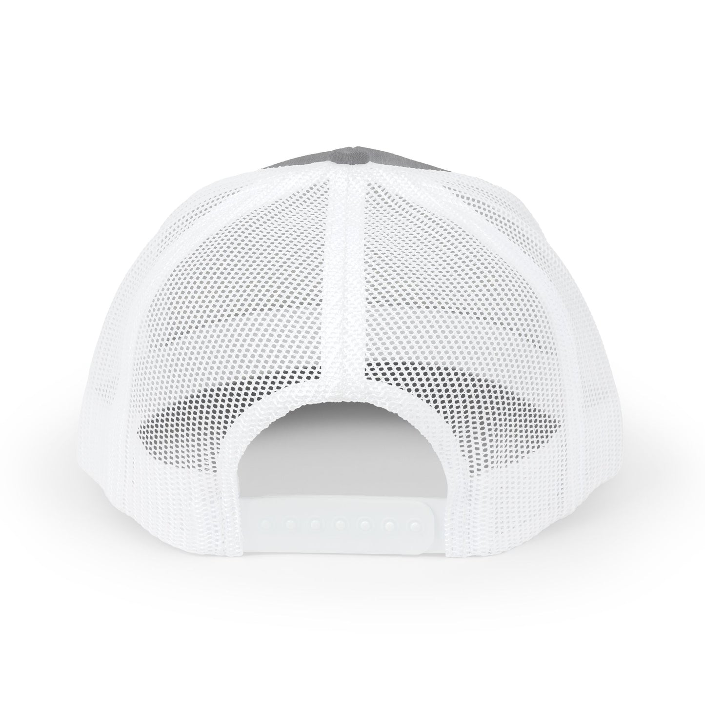 White mesh cap with 'Kahu' branding with paw print graphic design - Island Drops hat collection | Unisex trucker hat, trucker cap