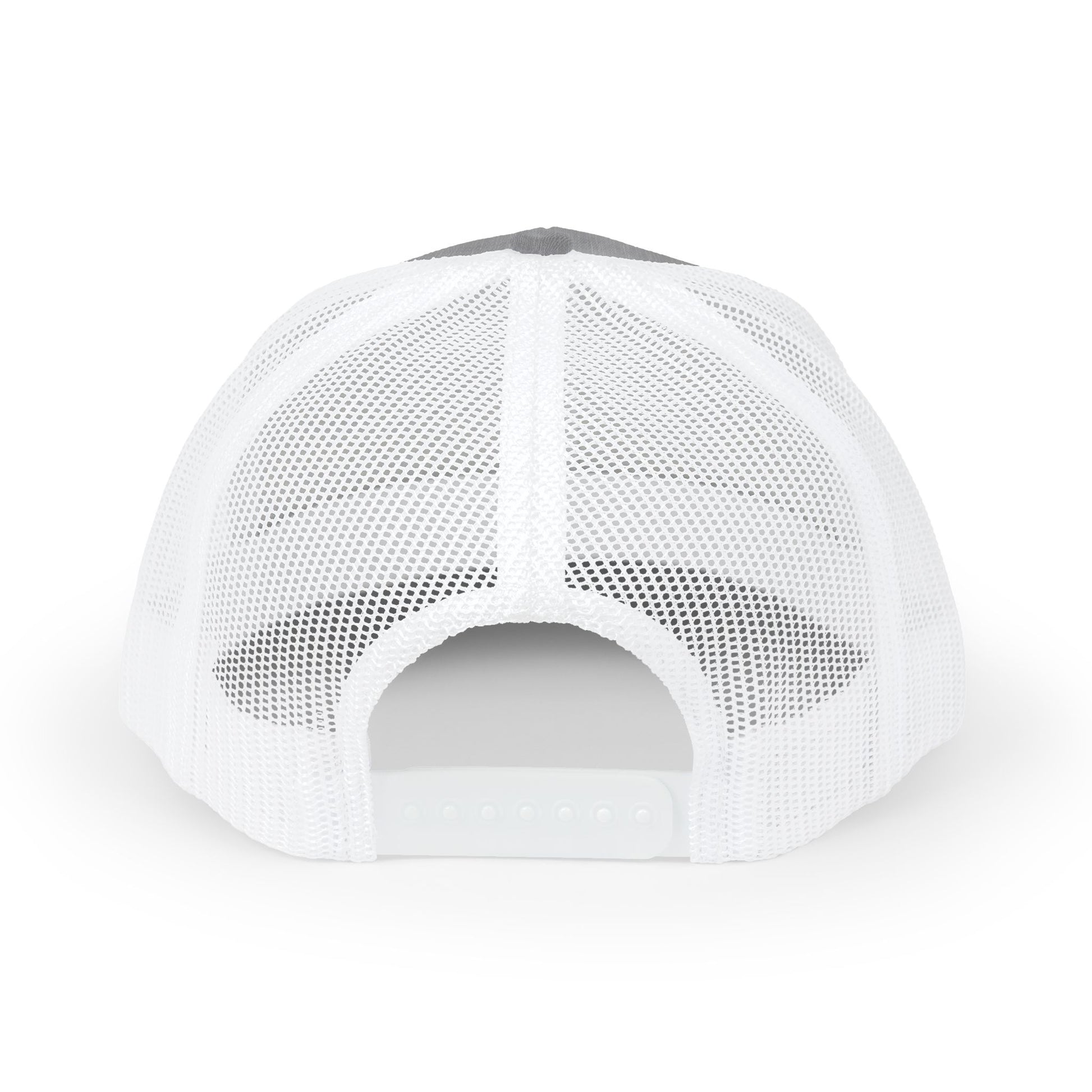 White mesh cap with 'Kahu' branding with paw print graphic design - Island Drops hat collection | Unisex trucker hat, trucker cap