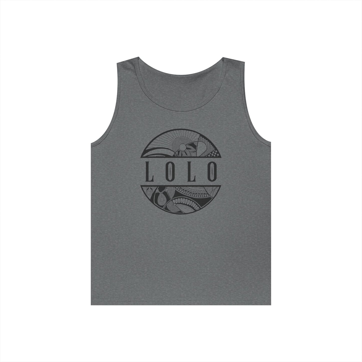 Gray tank top with 'LOLO' meaning grandpa - Island Drops tank tops collection | Unisex tank tops