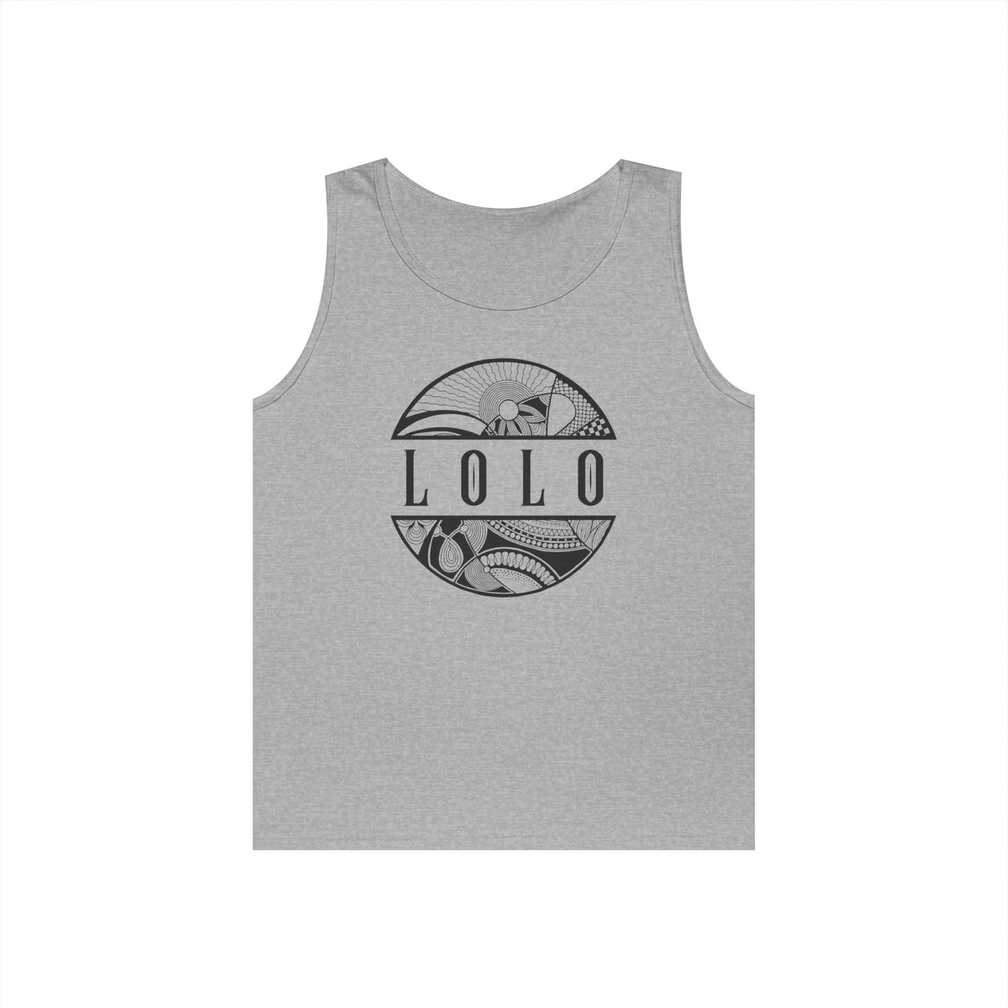 Gray tank top with 'LOLO' meaning grandpa - Island Drops tank tops collection | Unisex tank tops