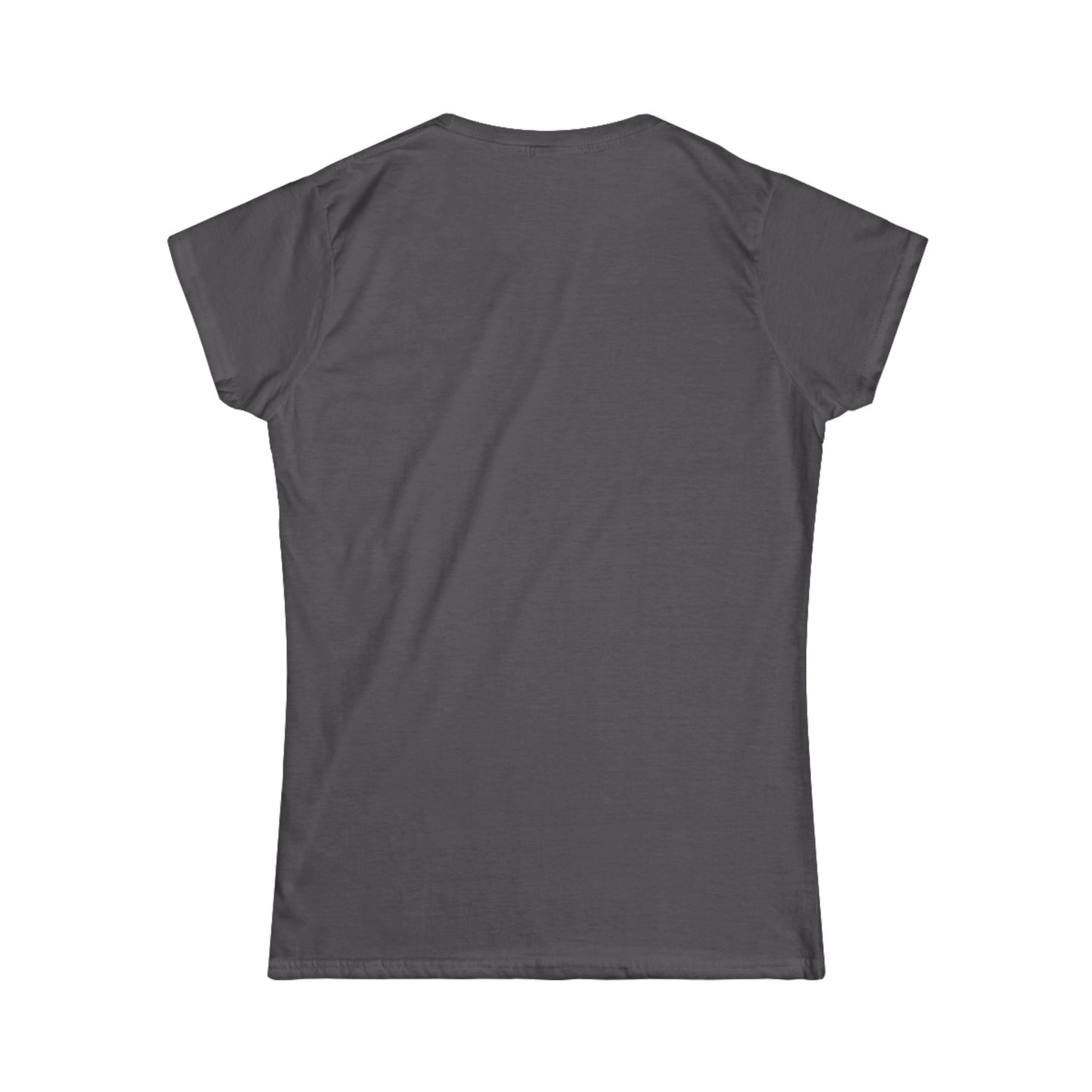 Dark gray women's cut t-shirt with  'SALTY AF' graphic design on the front, back view - Island Drops Women's collection | Women's cut t-shirt