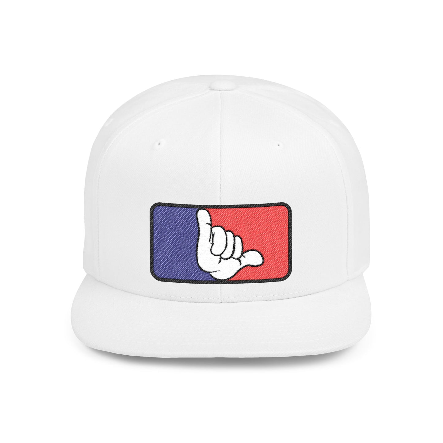 White cap with a hang loose graphic design - Island Drops hat collection | Unisex snapback cap