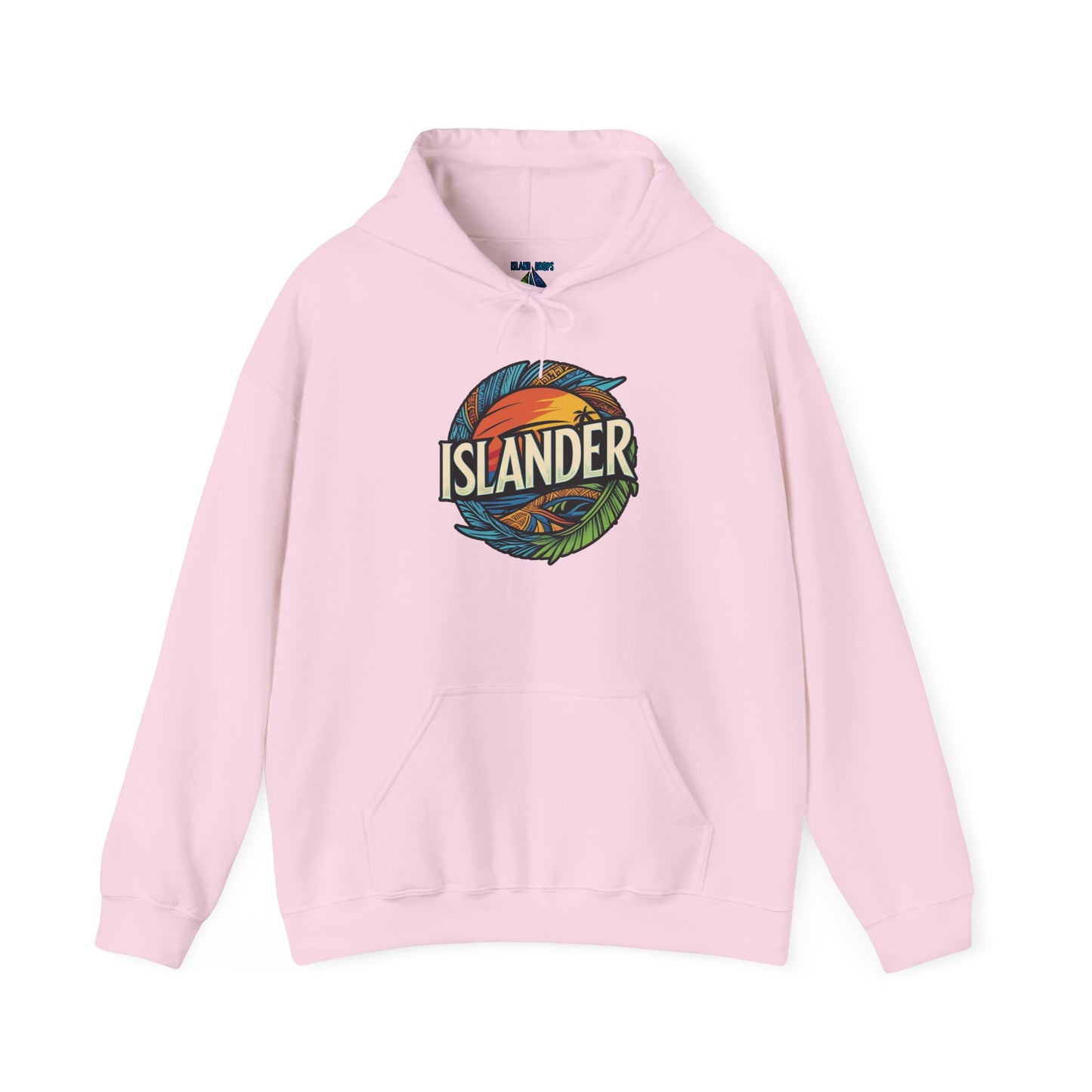 Pink hoodie with 'ISLANDER' logo - Island Drops hoodie collection | Unisex pullover