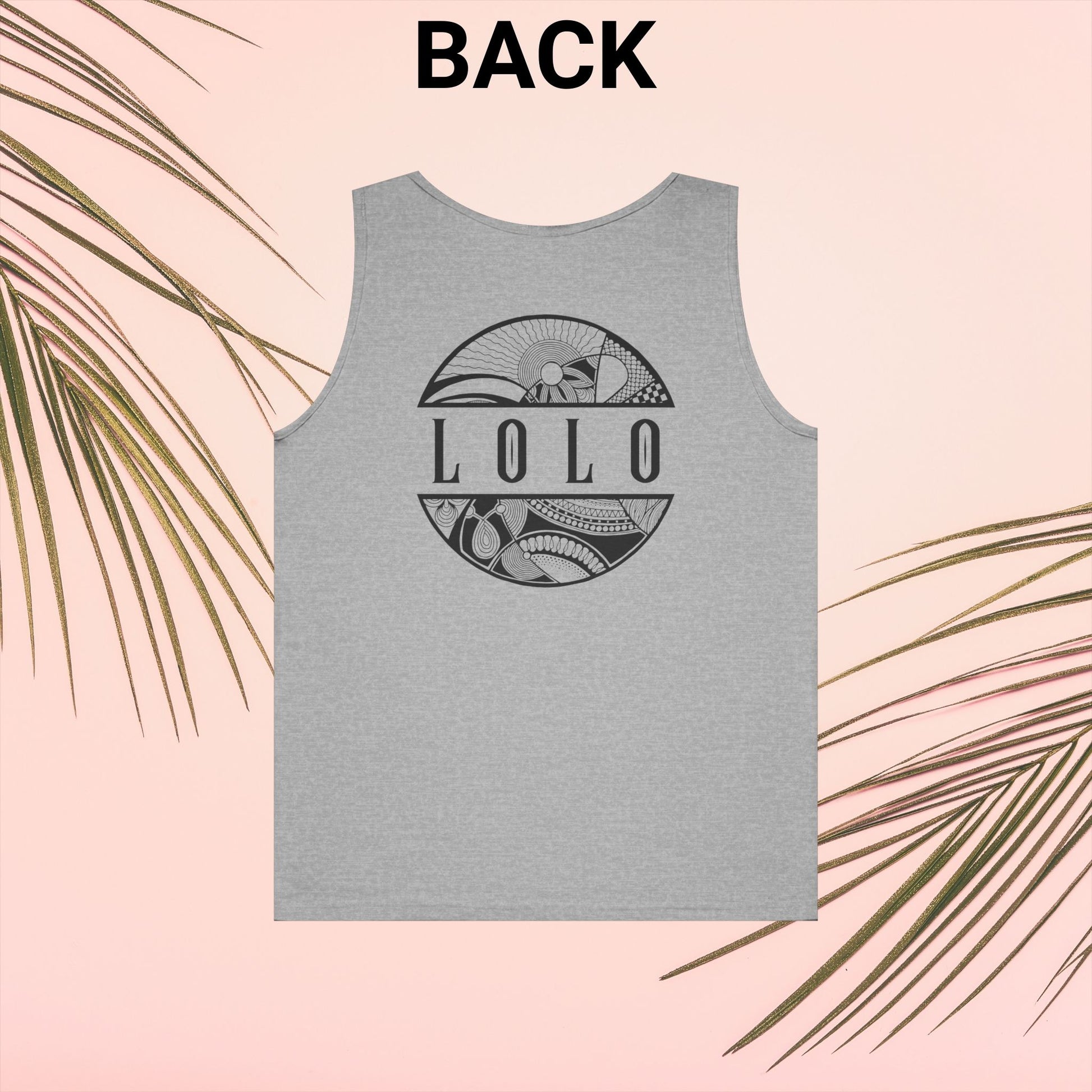 Gray tank top with 'LOLO' meaning grandpa - Island Drops tank tops collection | Unisex tank tops