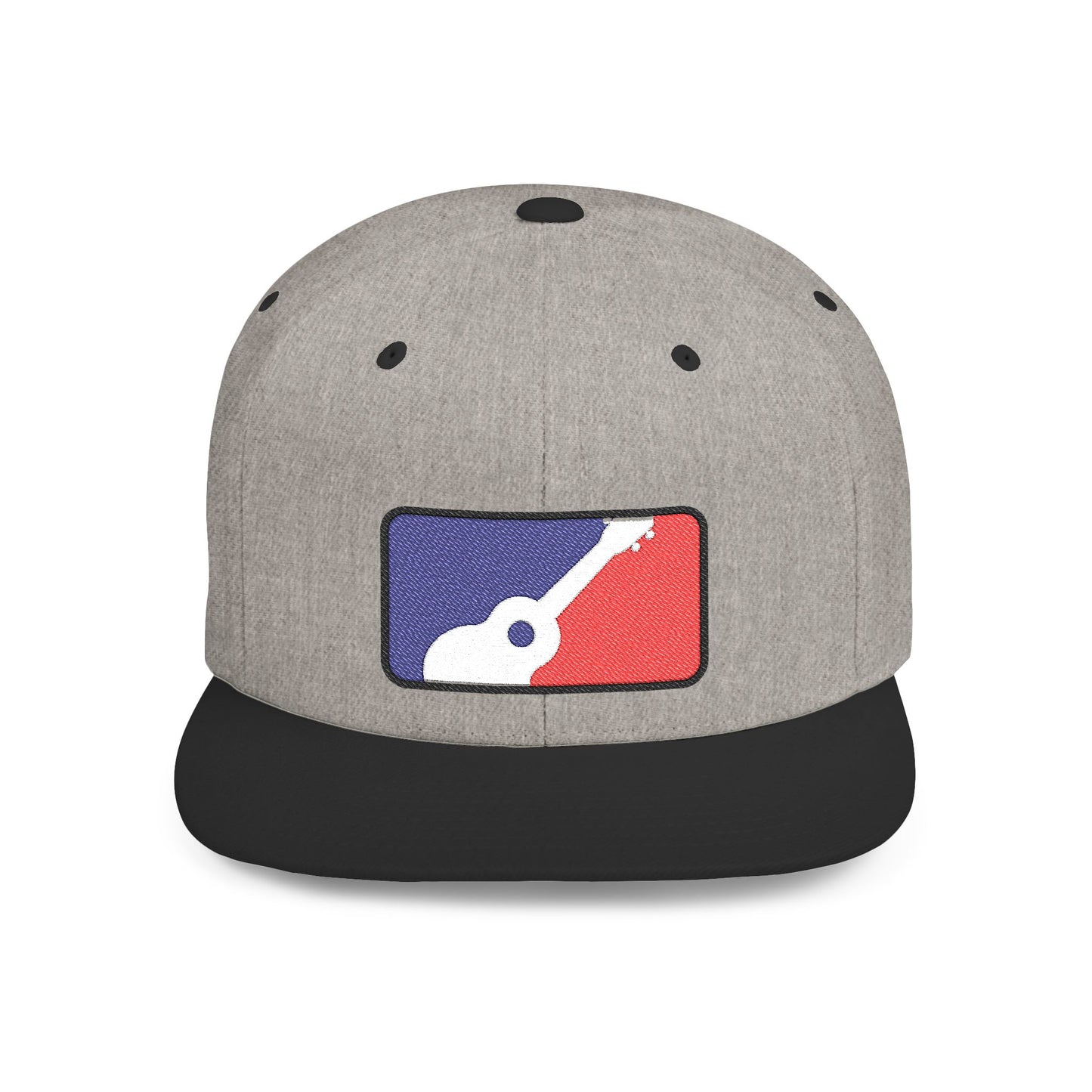 Gray and black cap with ukulele graphic design - Island Drops hat collection | Unisex snapback cap
