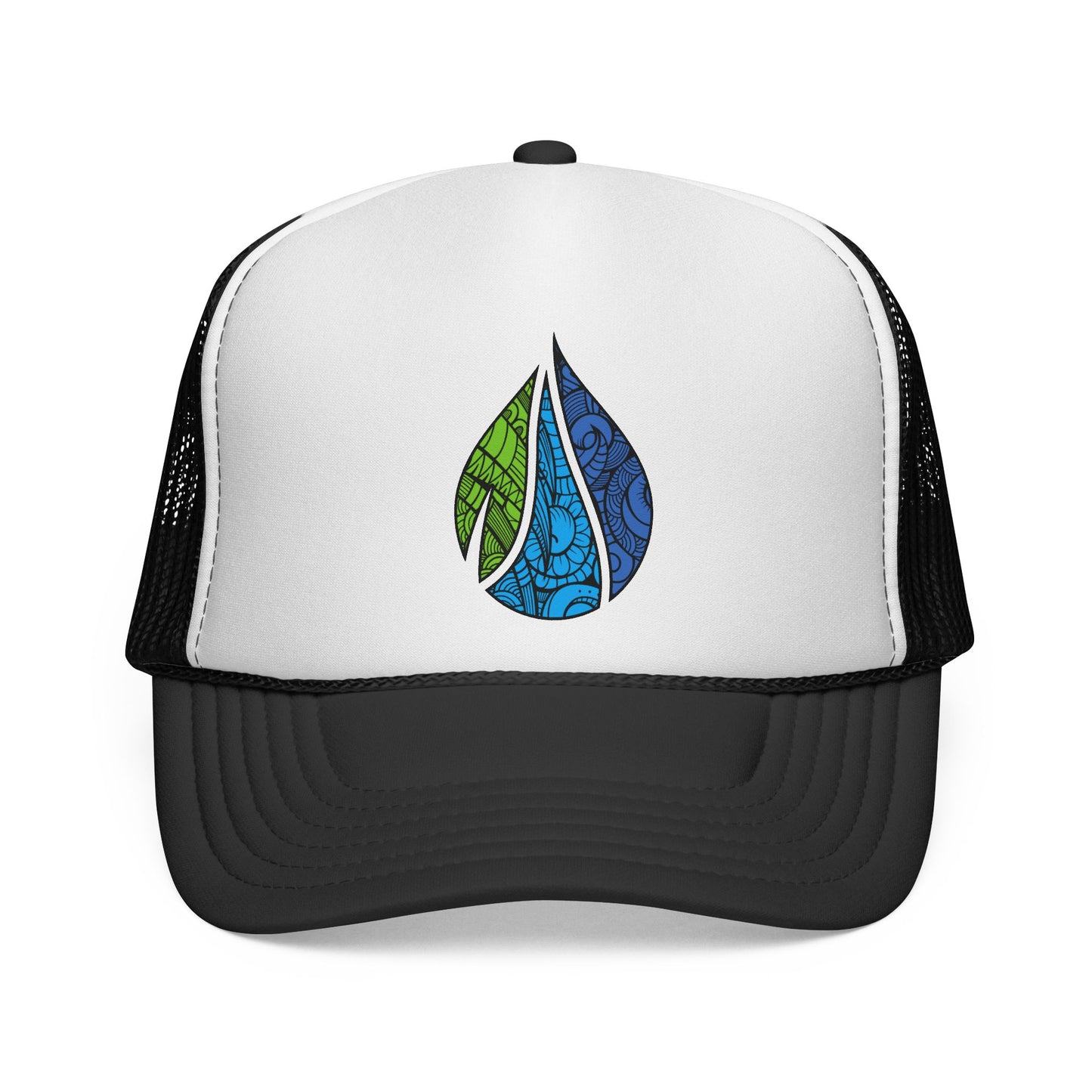 Black cap with the Island Drops logo - Island Drops hat collection | Unisex trucker cap, trucker hat