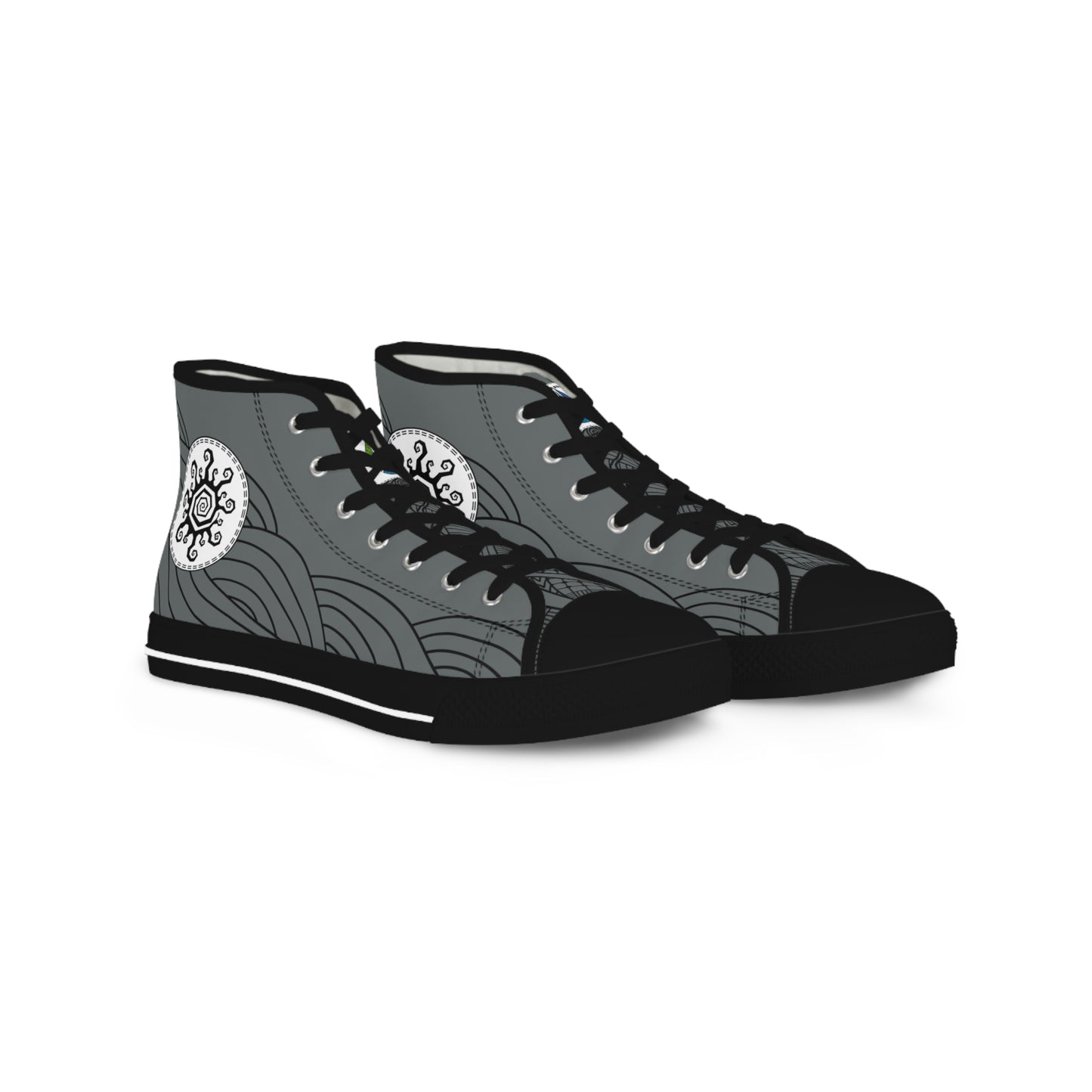 Sun and Wave High Top Sneakers - Men's Dark Gray