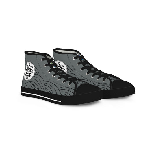 Sun and Wave High Top Sneakers - Men's Dark Gray