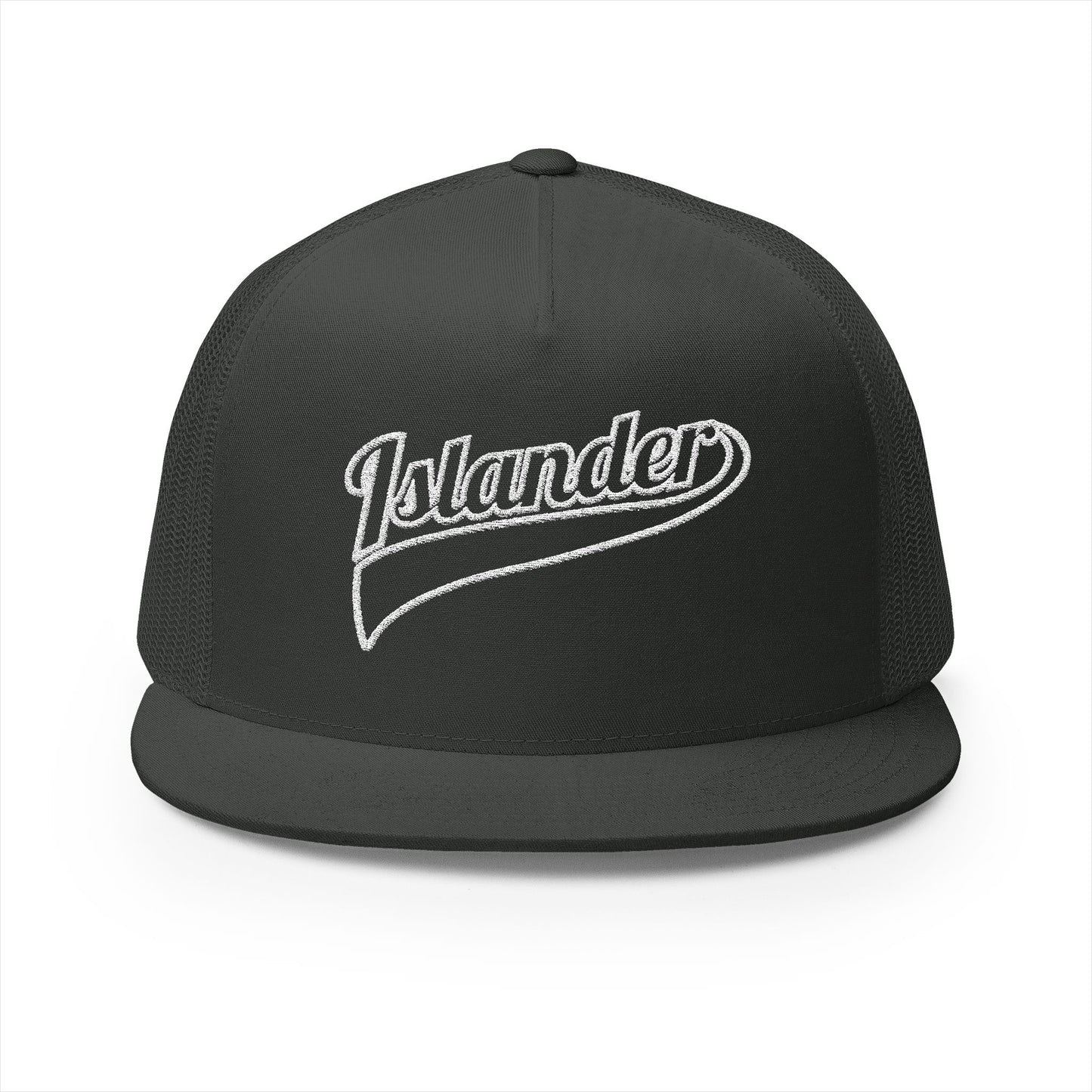 Black cap with 'Islander' logo  - Island Drops hat collection | Unisex trucker hat trucker cap