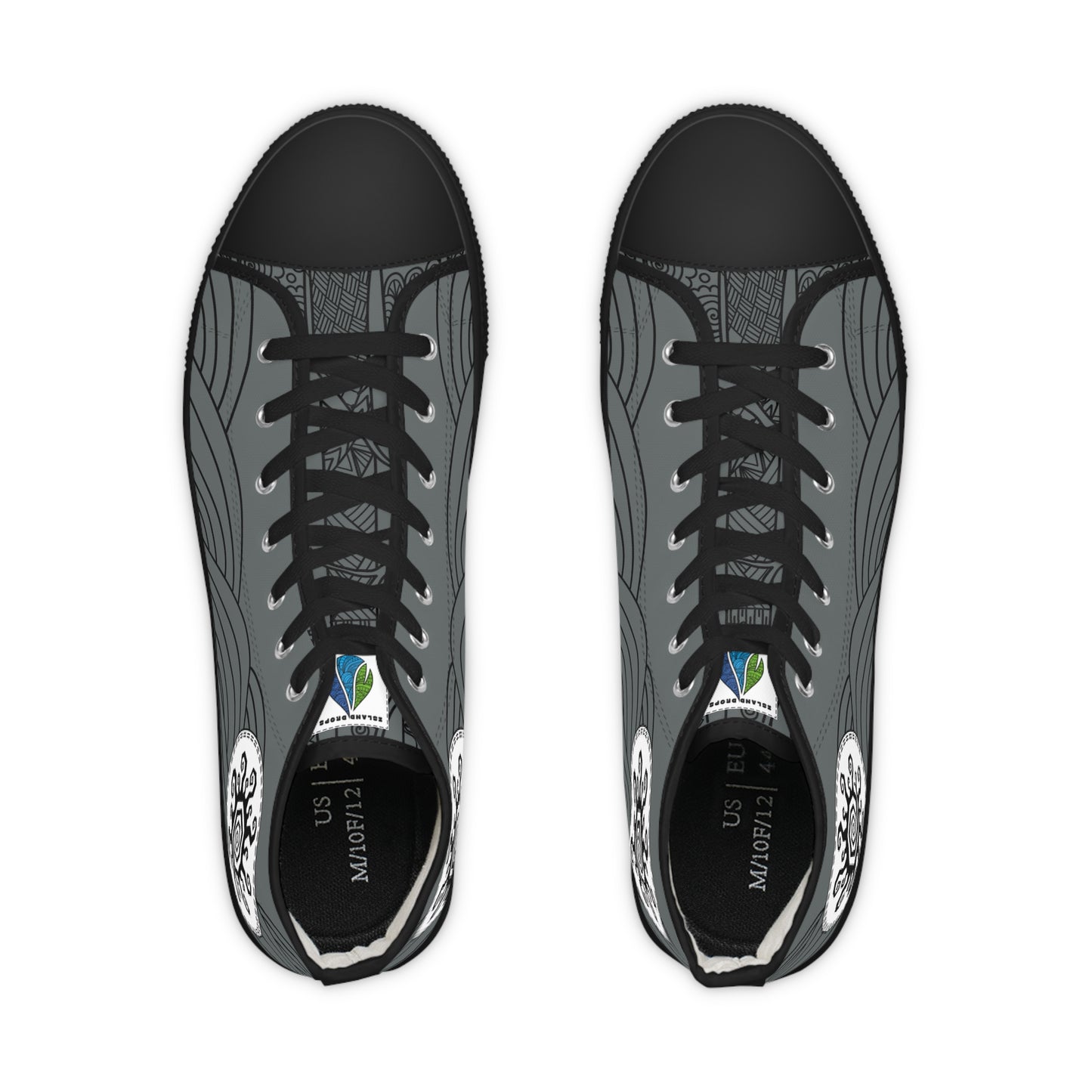 Sun and Wave High Top Sneakers - Men's Dark Gray