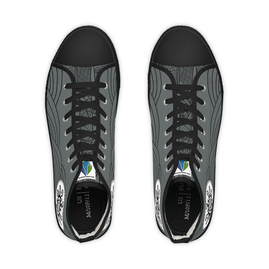 Sun and Wave High Top Sneakers - Men's Dark Gray