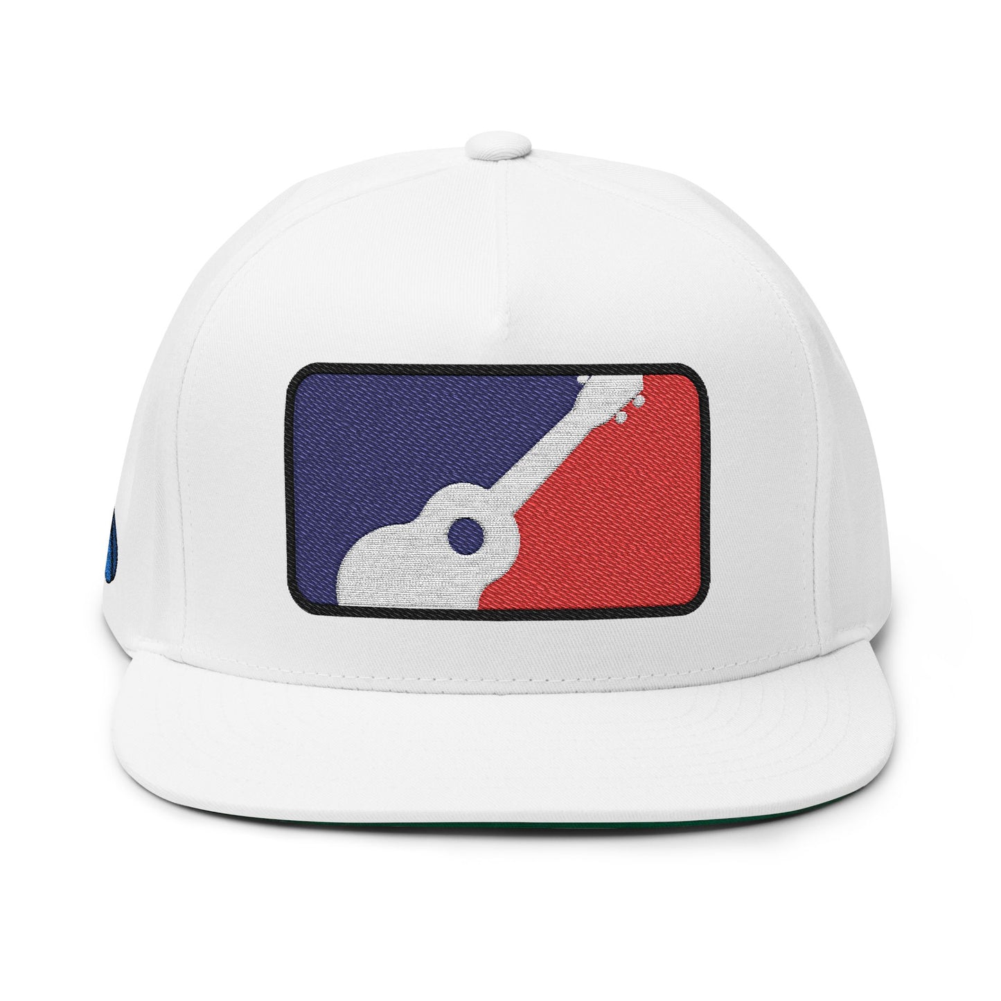 White cap with ukulele graphic design - Island Drops hat collection | Unisex snapback hat